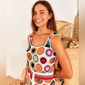 FARM Rio Rainbow Fun Knit Cotton Crop Top